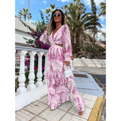 Celestine Vauclaire | Blue Floral Cut-Out Maxi Dress