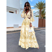 Celestine Vauclaire | Blue Floral Cut-Out Maxi Dress