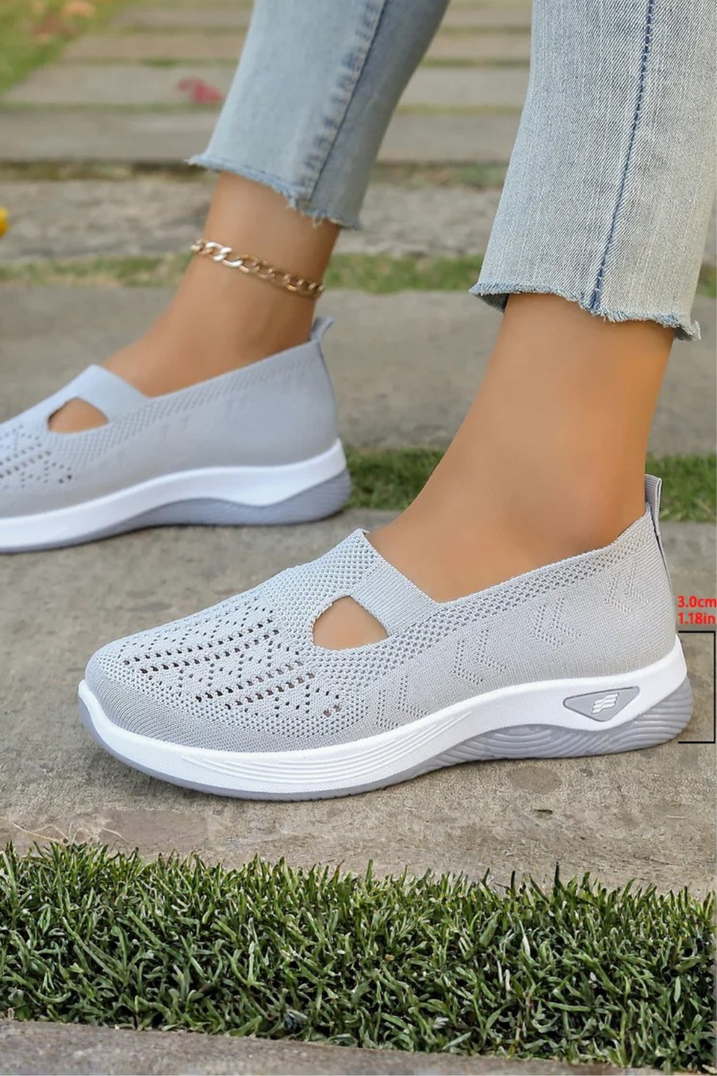 Dorothea Sinclair | Navy Knit Slip-On Comfort Shoes for Women