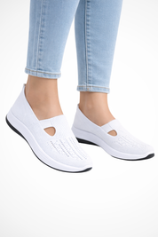 Dorothea Sinclair | Navy Knit Slip-On Comfort Shoes for Women