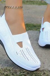 Dorothea Sinclair | Navy Knit Slip-On Comfort Shoes for Women