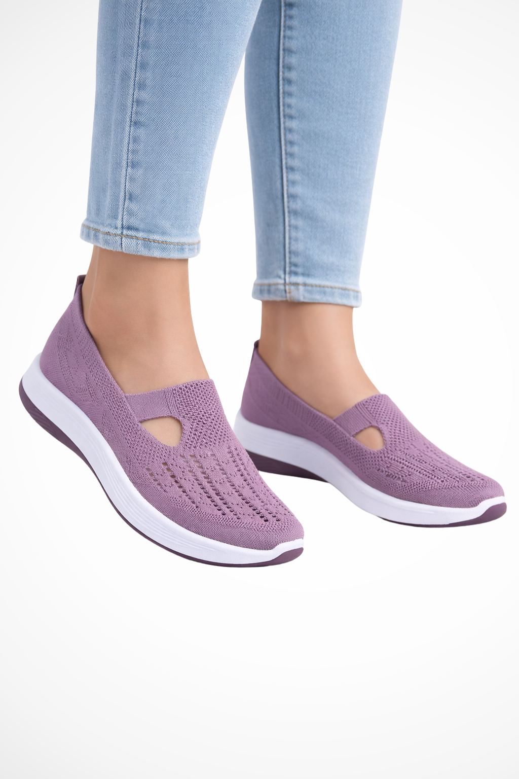 Dorothea Sinclair | Navy Knit Slip-On Comfort Shoes for Women