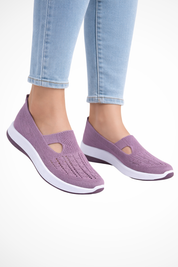 Dorothea Sinclair | Navy Knit Slip-On Comfort Shoes for Women