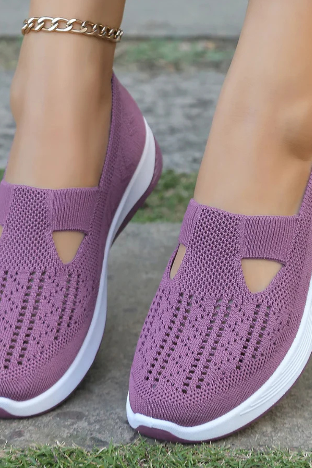Dorothea Sinclair | Navy Knit Slip-On Comfort Shoes for Women