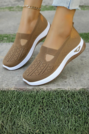 Dorothea Sinclair | Navy Knit Slip-On Comfort Shoes for Women