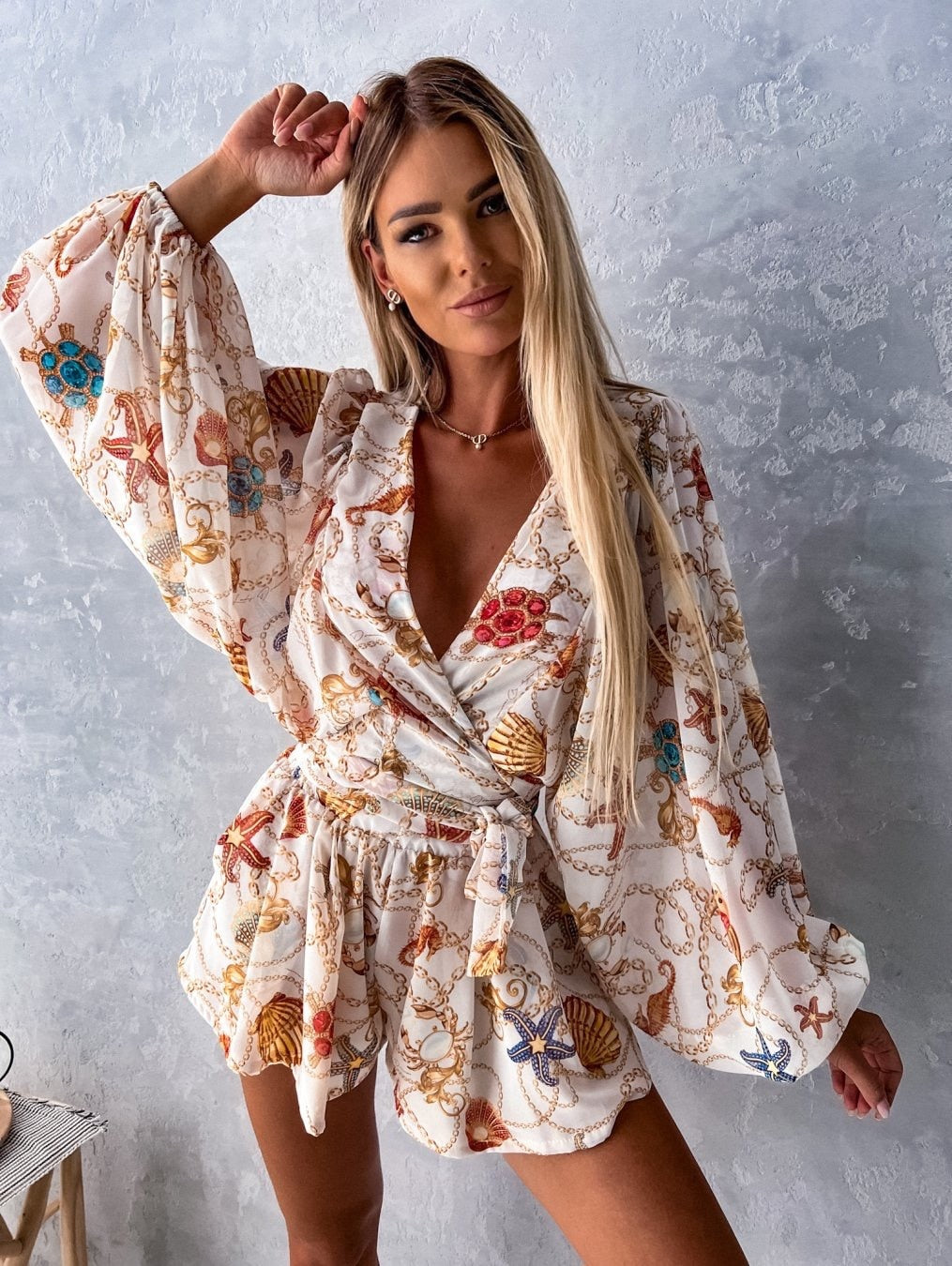 Kiara Snyder | Summer Long Sleeve with Shorts Set For Women