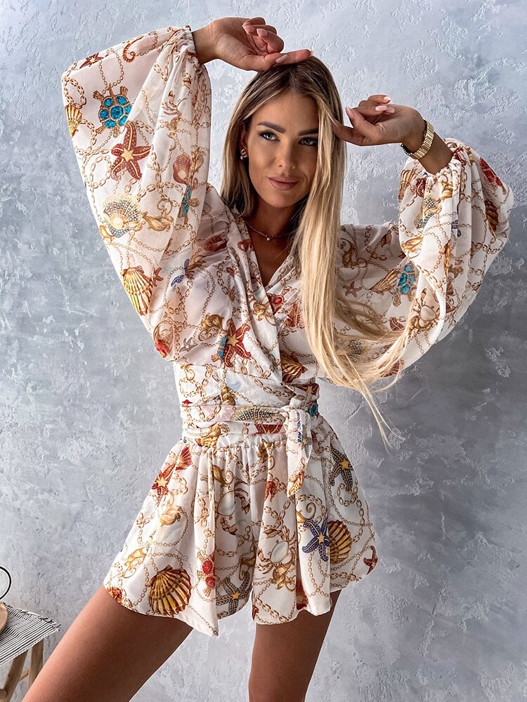 Kiara Snyder | Summer Long Sleeve with Shorts Set For Women
