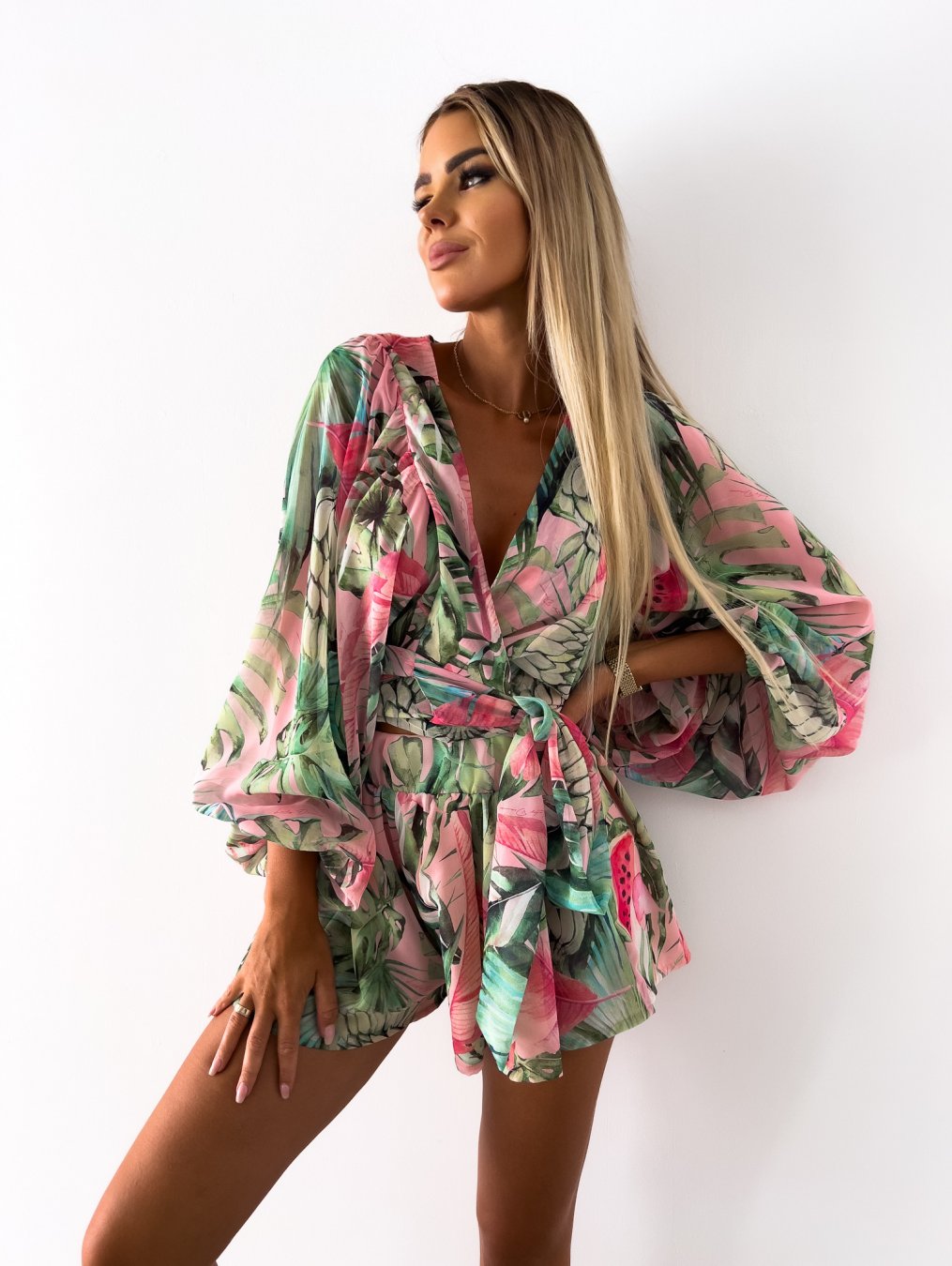 Kiara Snyder | Summer Long Sleeve with Shorts Set For Women