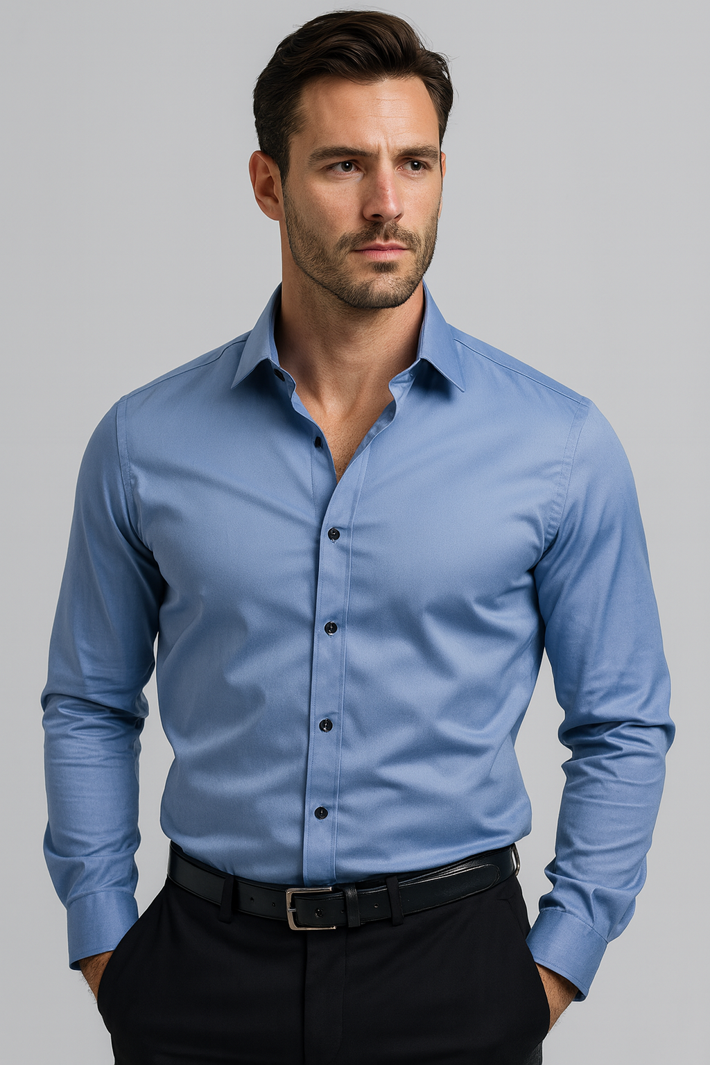 Dante Romano | Tailored Black Dress Shirt For Men
