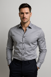 Dante Romano | Tailored Black Dress Shirt For Men