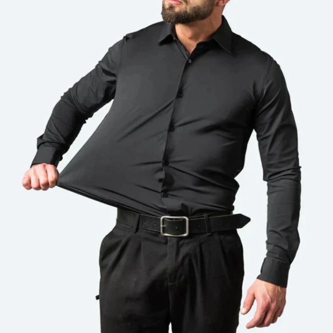 Dante Romano | Tailored Black Dress Shirt For Men