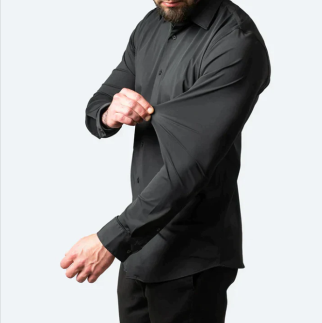 Dante Romano | Tailored Black Dress Shirt For Men