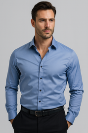 Dante Romano | Tailored Black Dress Shirt For Men
