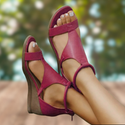 Valentina Rousseau | Leather Wedge Sandals For Women