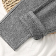 Vivienne Caldwell | High-Waist Herringbone Wool Trousers in Beige