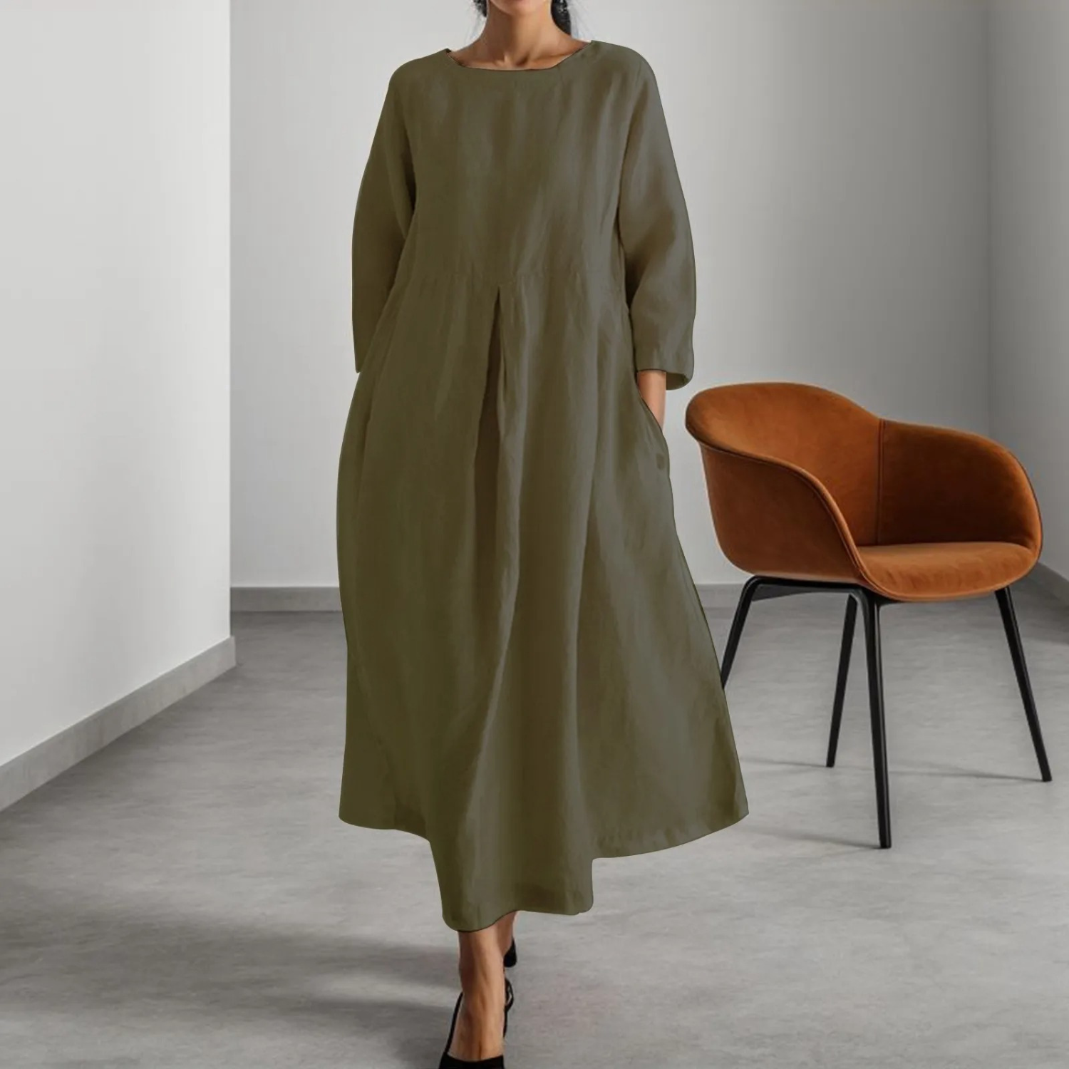 Elena Whitmore | Minimalist Black Maxi Dress For Women