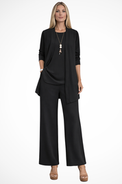 Aurelie Fontaine | Camel Three-Piece Wide-Leg Lounge Set for Women