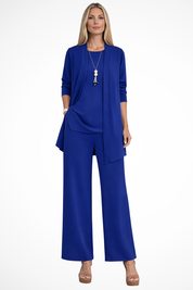 Aurelie Fontaine | Camel Three-Piece Wide-Leg Lounge Set for Women