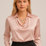 Elena Bellucci | Satin Draped Blouse For Women