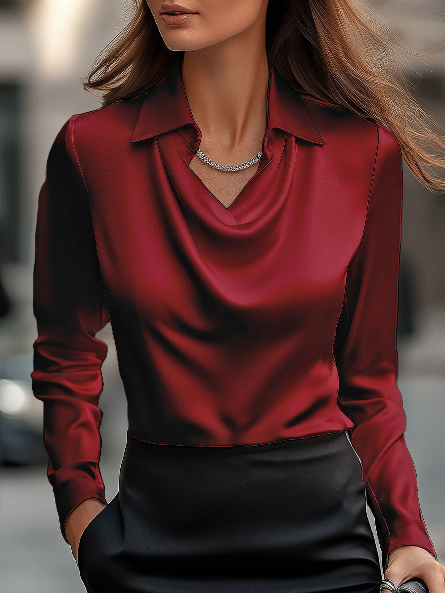 Elena Bellucci | Satin Draped Blouse For Women