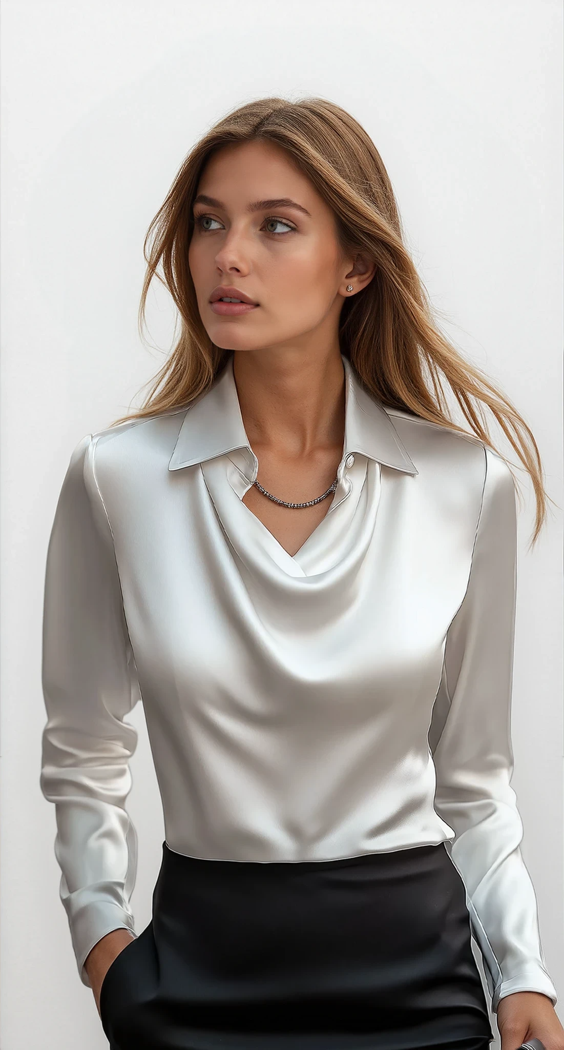Elena Bellucci | Satin Draped Blouse For Women