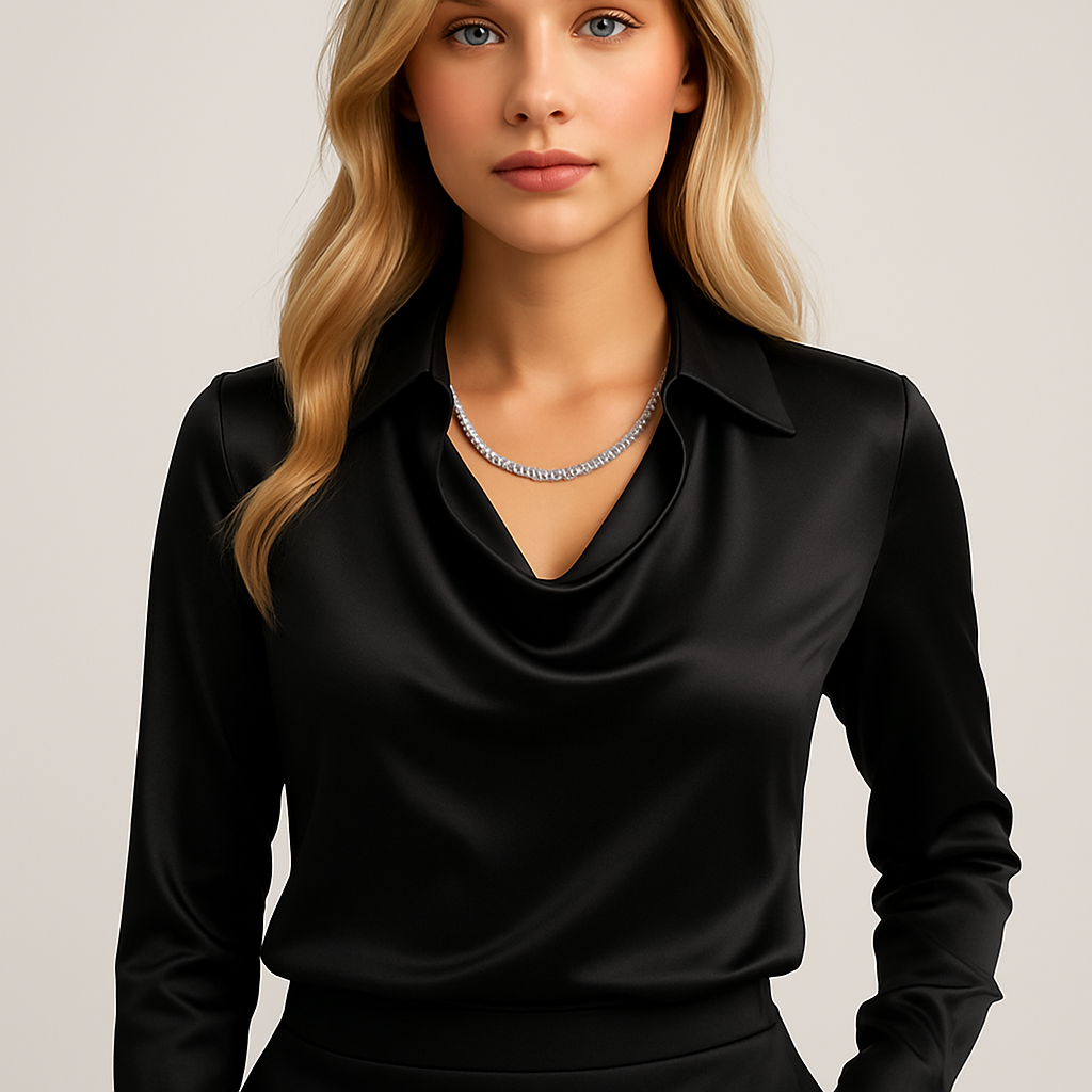 Elena Bellucci | Satin Draped Blouse For Women