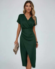 Amelia Sinclair | Elegant Wrap Midi Dress For Women