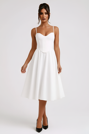 Léonie Vanthorpe | White Corset Midi Dress for Women