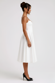 Léonie Vanthorpe | White Corset Midi Dress for Women