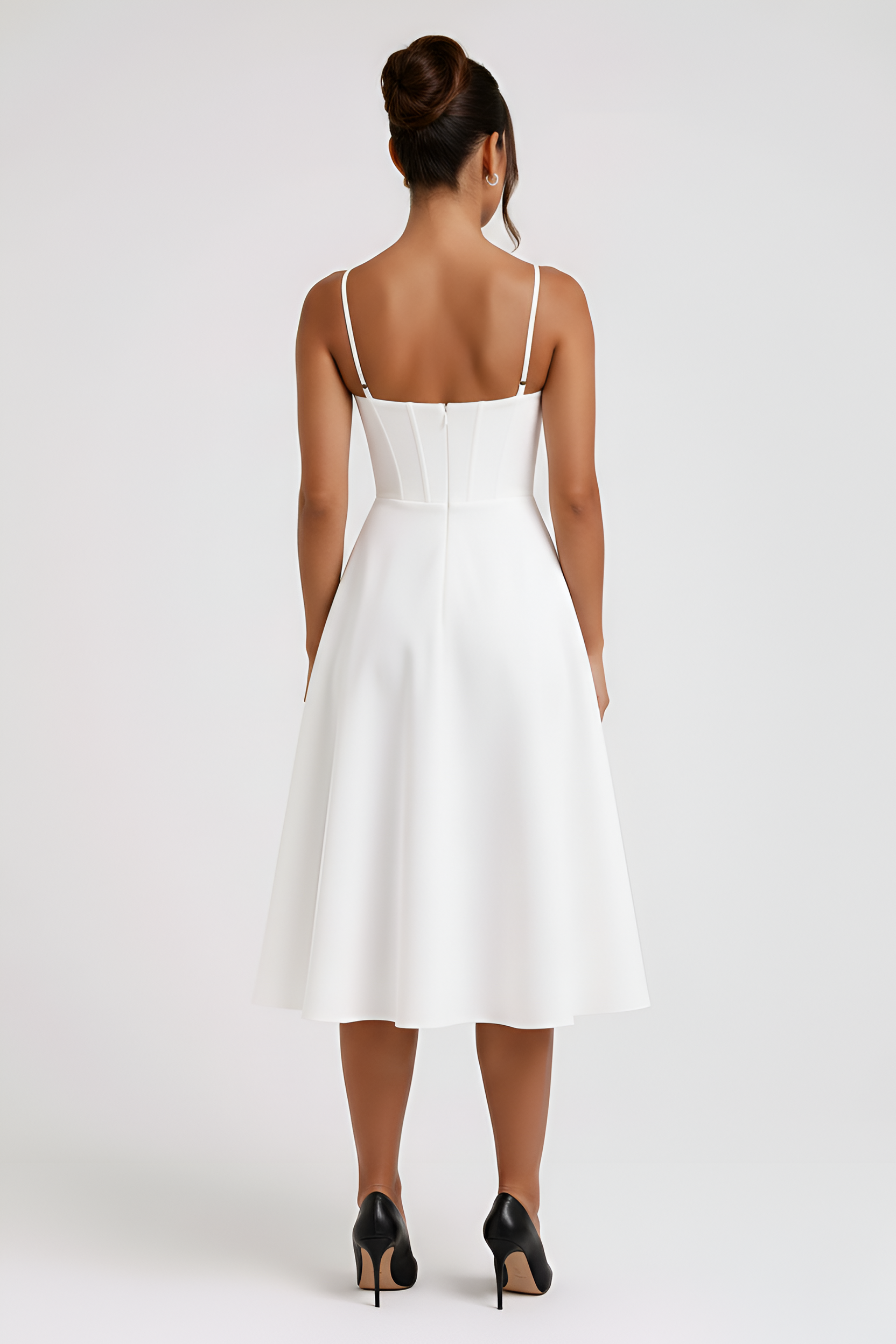 Léonie Vanthorpe | White Corset Midi Dress for Women