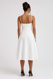 Léonie Vanthorpe | White Corset Midi Dress for Women