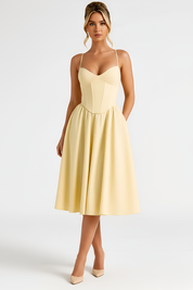 Léonie Vanthorpe | White Corset Midi Dress for Women