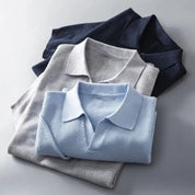 Enzo Bellamy | Textured Knit Polo Shirt For Men
