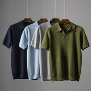 Enzo Bellamy | Textured Knit Polo Shirt For Men