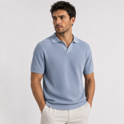 Enzo Bellamy | Textured Knit Polo Shirt For Men