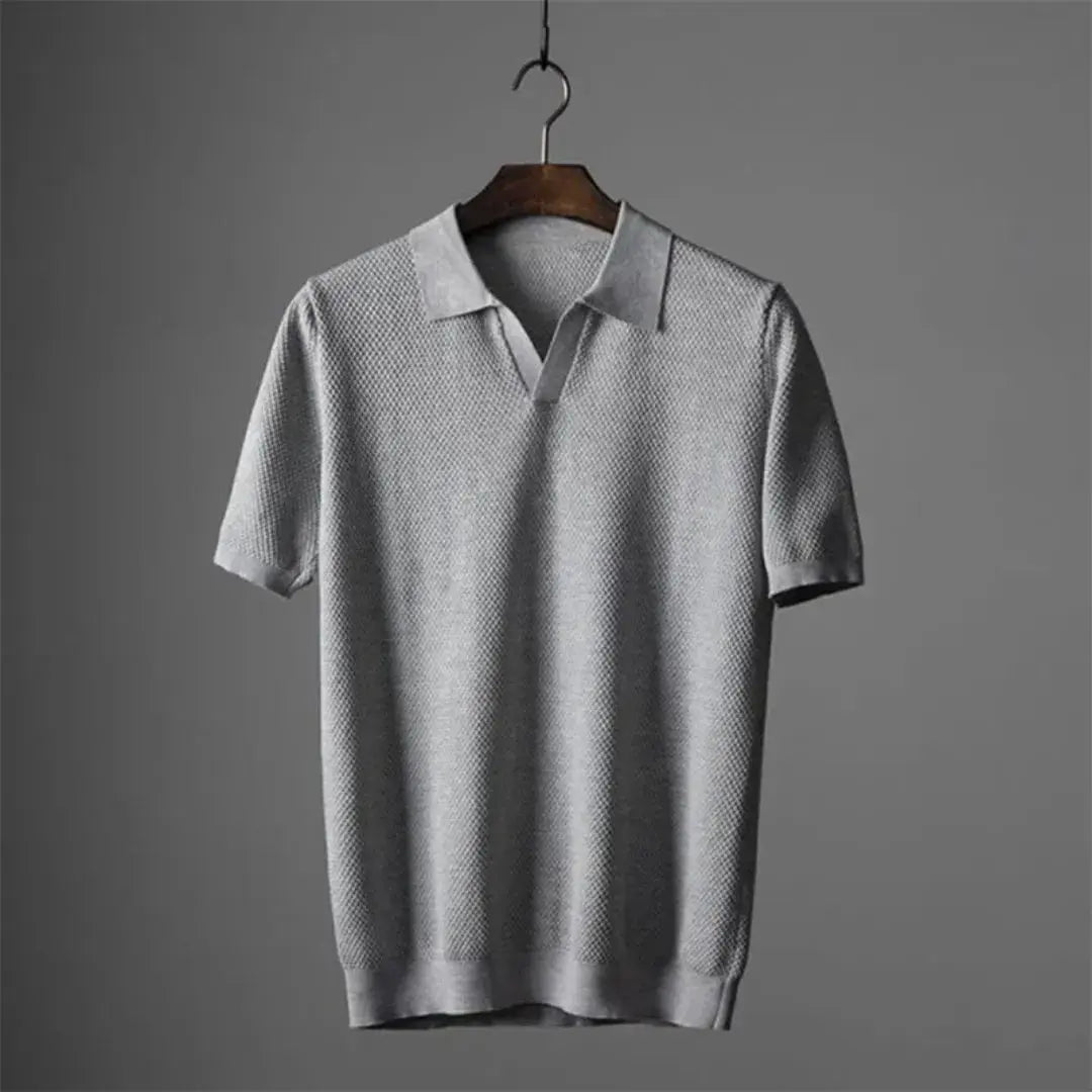 Enzo Bellamy | Textured Knit Polo Shirt For Men