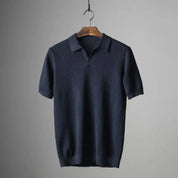 Enzo Bellamy | Textured Knit Polo Shirt For Men