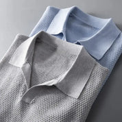 Enzo Bellamy | Textured Knit Polo Shirt For Men