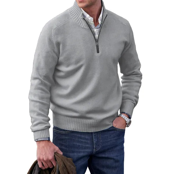 Enzo Bellini | Luxury Quarter Zip Knit Sweater For Men