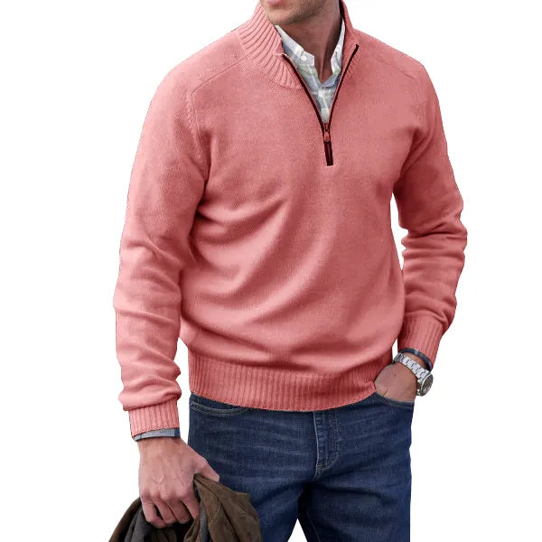 Enzo Bellini | Luxury Quarter Zip Knit Sweater For Men