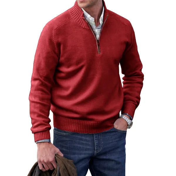 Enzo Bellini | Luxury Quarter Zip Knit Sweater For Men