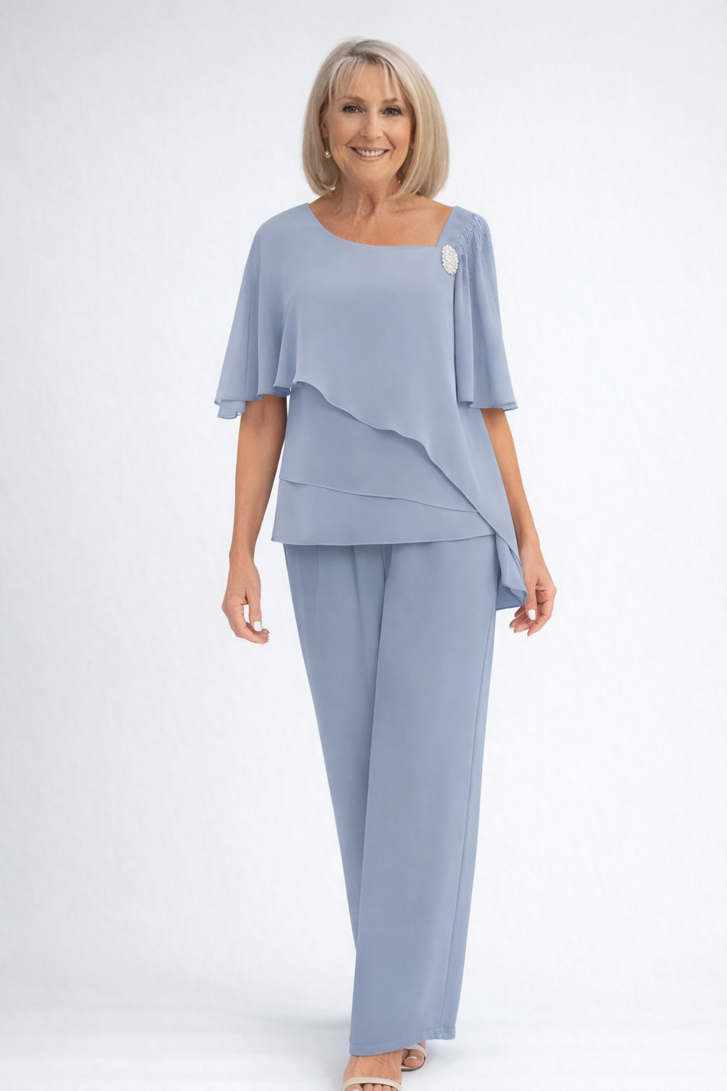 Evelyn Monroe | Elegant Chiffon Trouser Set For Women