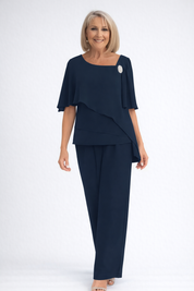 Evelyn Monroe | Elegant Chiffon Trouser Set For Women
