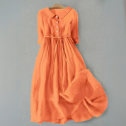 Isabella Laurent | Linen Midi Dress For Women