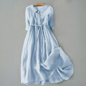 Isabella Laurent | Linen Midi Dress For Women