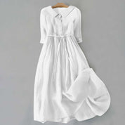 Isabella Laurent | Linen Midi Dress For Women