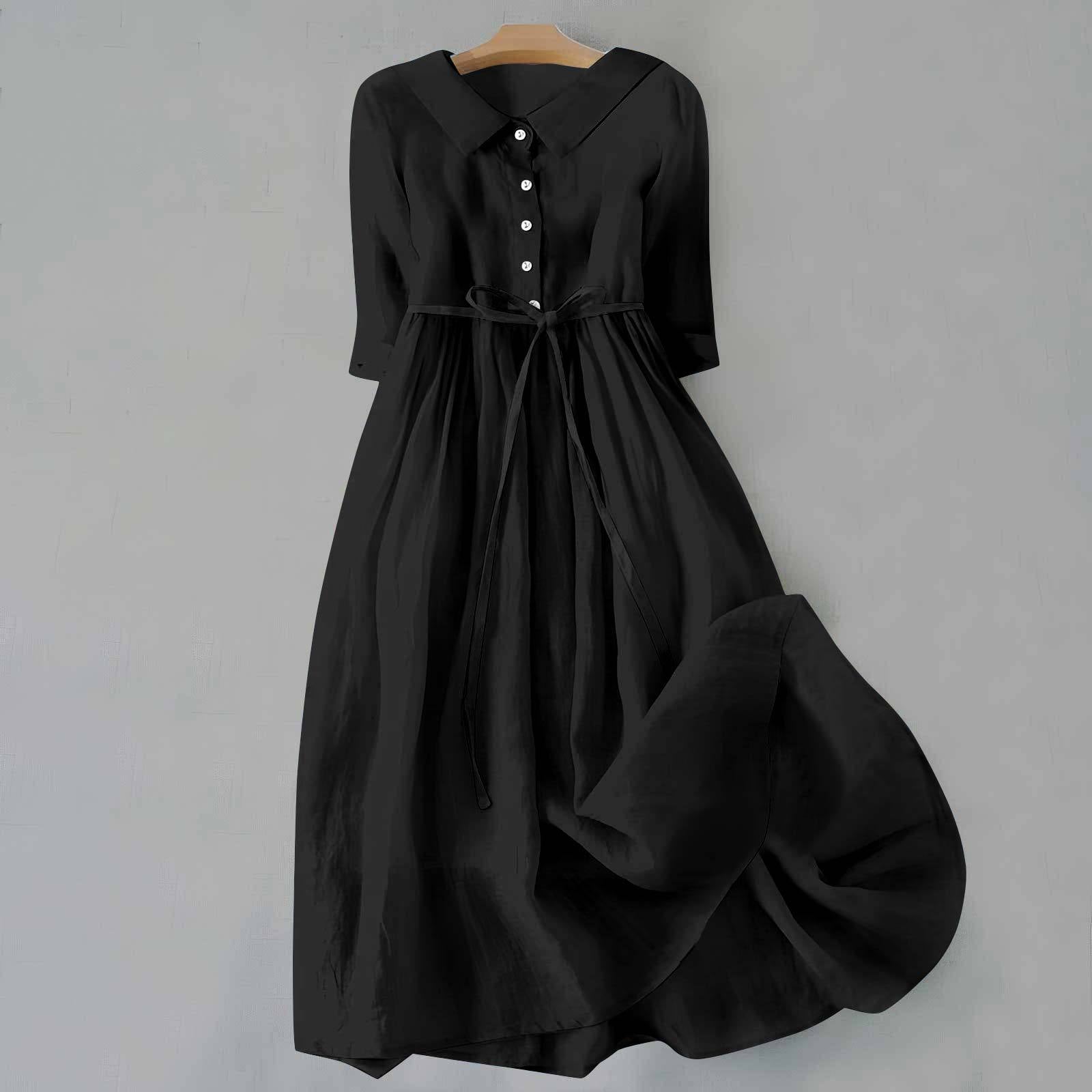 Isabella Laurent | Linen Midi Dress For Women