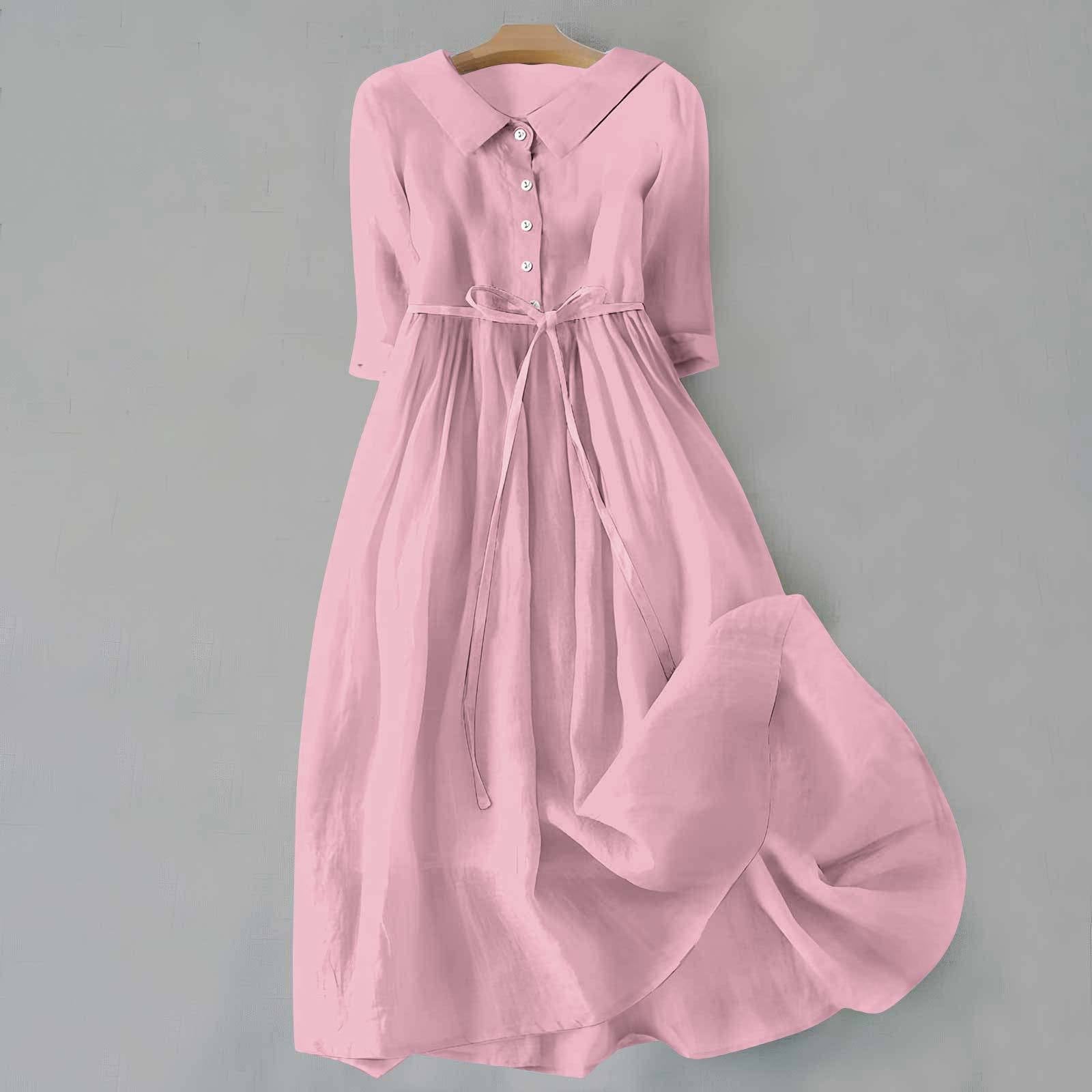 Isabella Laurent | Linen Midi Dress For Women