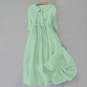 Isabella Laurent | Linen Midi Dress For Women