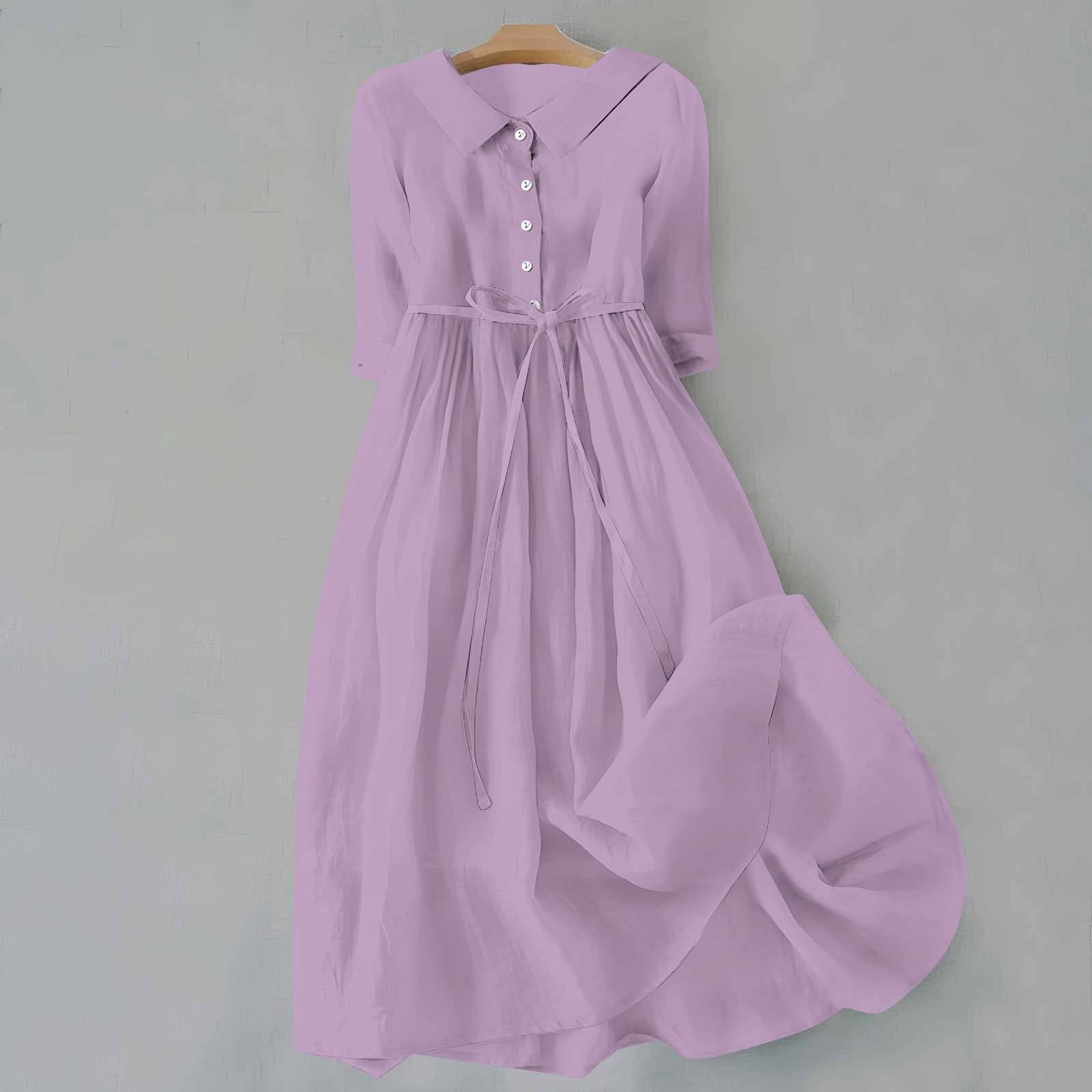 Isabella Laurent | Linen Midi Dress For Women